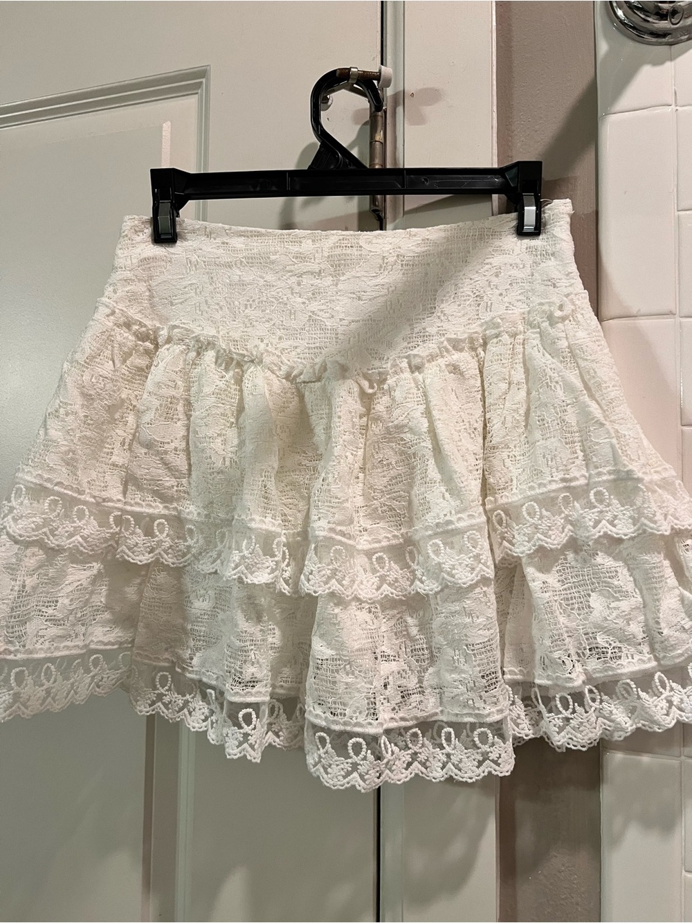Altar’d State White Lace Tiered Mini Skirt - Picture 2 of 5